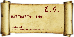 Békési Ida névjegykártya