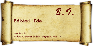 Békési Ida névjegykártya