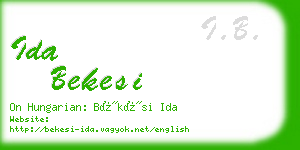 ida bekesi business card